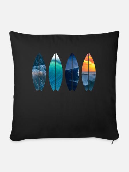 Surfer Geschenk Vintage - Sofakissenbezug 45 x 45 cm - Schwarz