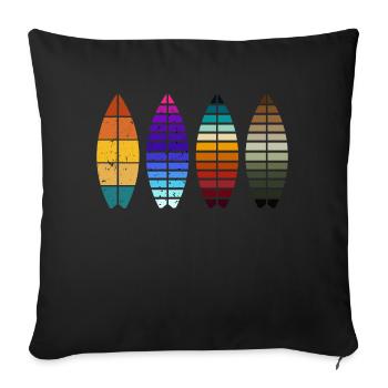 Surf surfer gift Vintage - Sofa pillowcase 17,3'' x 17,3'' (45 x 45 cm) - black - Front