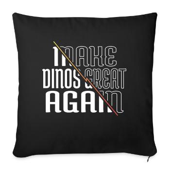 children childrens birthday dinosaur dino - Sofa pillowcase 17,3'' x 17,3'' (45 x 45 cm) - black - Front