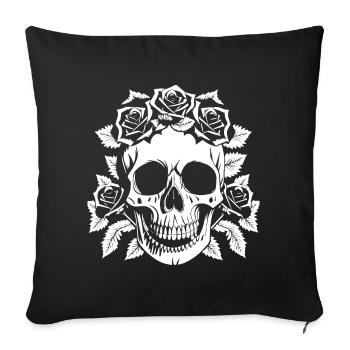 Horreur Crâne Crâne Art Crâne Gothique Heavy Metal - Housse de coussin décorative 45 x 45 cm - noir - Devant