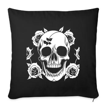 Horreur Crâne Crâne Art Crâne Gothique Heavy Metal - Housse de coussin décorative 45 x 45 cm - noir - Devant
