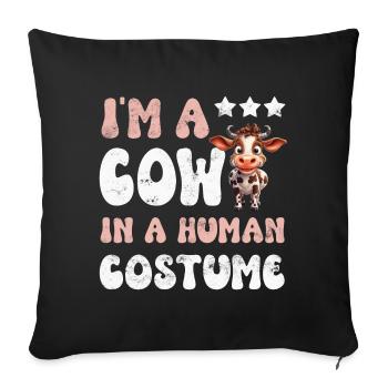 Vaches - Housse de coussin décorative 45 x 45 cm - noir - Devant