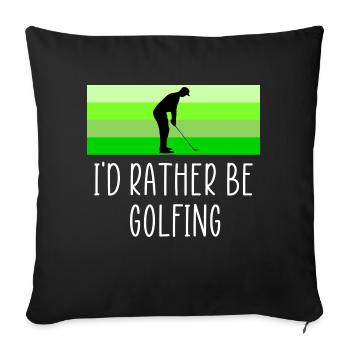 Plutôt jouer au golf - Housse de coussin décorative 45 x 45 cm - noir - Devant