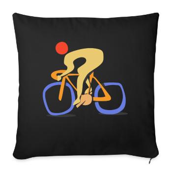 fast roadbiker. contemporary abstract style cyclin - Sofa pillowcase 17,3'' x 17,3'' (45 x 45 cm) - black - Front