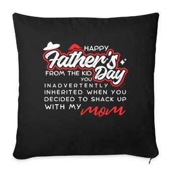 Happy Fathers Day From The Kid - Sofa pillowcase 17,3'' x 17,3'' (45 x 45 cm) - black - Front