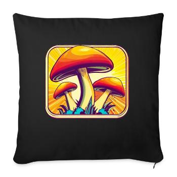 Mushrooms Mushrooms Retro 70s Design Gift - Sofa pillowcase 17,3'' x 17,3'' (45 x 45 cm) - black - Front