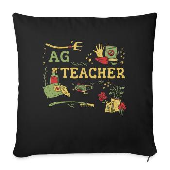La formation des enseignants agricoles de demain - Housse de coussin décorative 45 x 45 cm - noir - Devant