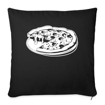 Pizza Restauration rapide Pizzeria - Housse de coussin décorative 45 x 45 cm - noir - Devant