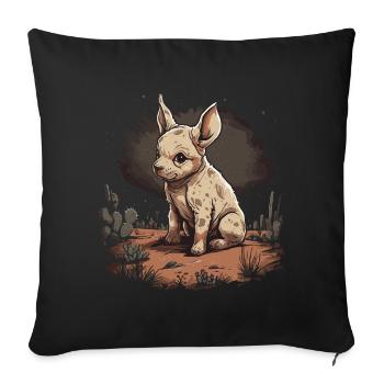 African Desert Dog Baby Africa Dog Wild - Sofa pillowcase 17,3'' x 17,3'' (45 x 45 cm) - black - Front