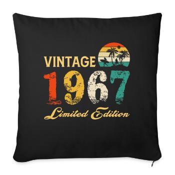 Vintage 1967 Limited Edition Made In 1967 Birthday - Sofa pillowcase 17,3'' x 17,3'' (45 x 45 cm) - black - Front