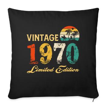 Vintage 1970 Limited Edition Made In 1970 Birthday - Sofa pillowcase 17,3'' x 17,3'' (45 x 45 cm) - black - Front