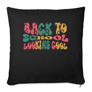 Back To School Looking Coo, Schulanfang Schulstart - Sofa pillowcase 17,3'' x 17,3'' (45 x 45 cm) - black - Front