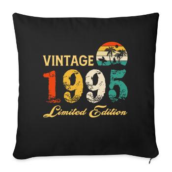 Vintage 1995 Edition Limitée Made In 1995 Anniversaire - Housse de coussin décorative 45 x 45 cm - noir - Devant