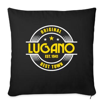 Lugano - Sofakissenbezug 45 x 45 cm - Schwarz - Vorne