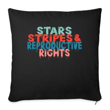 Star stripes and reproduction rights - Sofa pillowcase 17,3'' x 17,3'' (45 x 45 cm) - black - Front