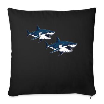 sharks - Sofakissenbezug 45 x 45 cm - Schwarz - Vorne