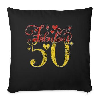 50th Birthday vintage retro Born in 1973 Birthday - Sofa pillowcase 17,3'' x 17,3'' (45 x 45 cm) - black - Front