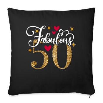 50th Birthday vintage retro Born in 1973 Birthday - Sofa pillowcase 17,3'' x 17,3'' (45 x 45 cm) - black - Front