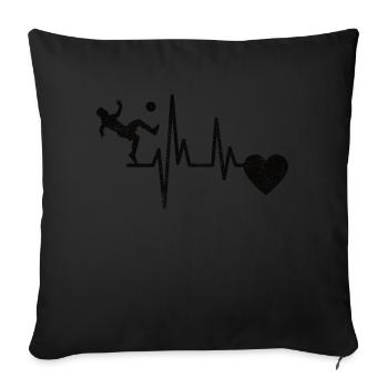Fußballspieler Fußballdesign Fußballmannschaft - Sofakissenbezug 45 x 45 cm - Schwarz - Vorne