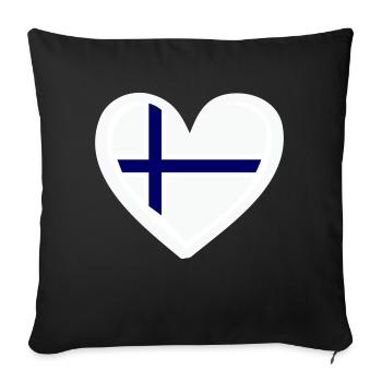 Finlande Coeur - Housse de coussin décorative 45 x 45 cm - noir - Devant