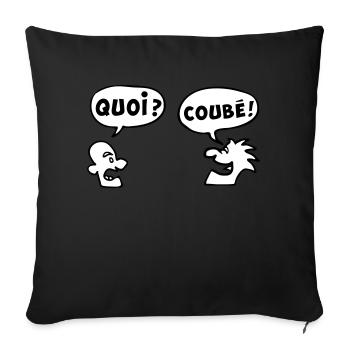 QUOI COUBEH quoicoubeh citation drôle - Housse de coussin décorative 45 x 45 cm - noir - Devant