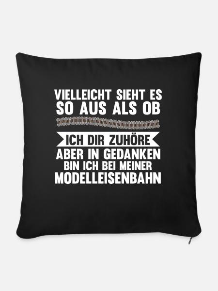 Dampflok Eisenbahner Modelleisenbahn Eisenbahn - Sofakissenbezug 45 x 45 cm - Schwarz