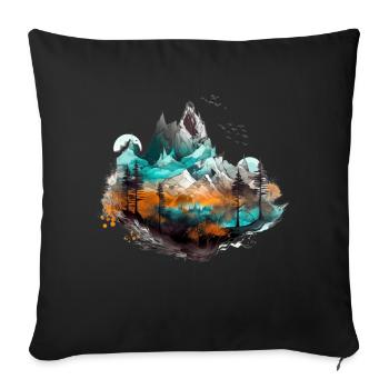 Landscape Forest Fantasy Design - Sofa pillowcase 17,3'' x 17,3'' (45 x 45 cm) - black - Front