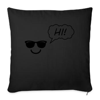smileface Hi - Sofa pillowcase 17,3'' x 17,3'' (45 x 45 cm) - black - Front