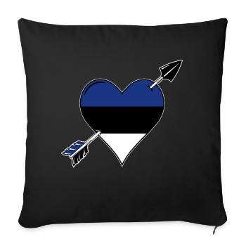 Estonia flag heart in love - Sofa pillowcase 17,3'' x 17,3'' (45 x 45 cm) - black - Front