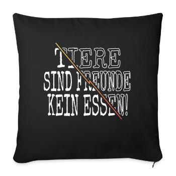 love saying meatless food veganism - Sofa pillowcase 17,3'' x 17,3'' (45 x 45 cm) - black - Front