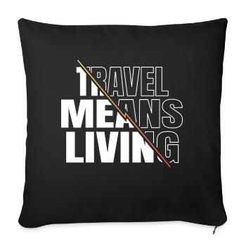 awesome backpacking art typography sayings - Sofa pillowcase 17,3'' x 17,3'' (45 x 45 cm) - black - Front