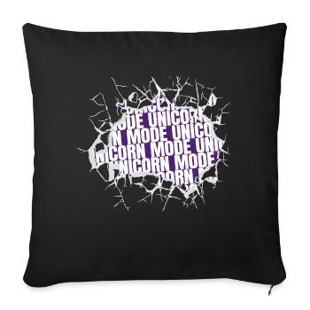 licorne chat japonais cool cadeau d’anniversaire génial - Housse de coussin décorative 45 x 45 cm - noir - Devant