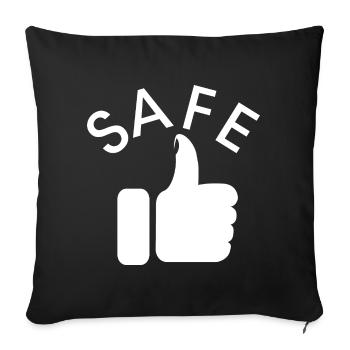 thumbs up super icon good safe icon graphic - Sofa pillowcase 17,3'' x 17,3'' (45 x 45 cm) - black - Front