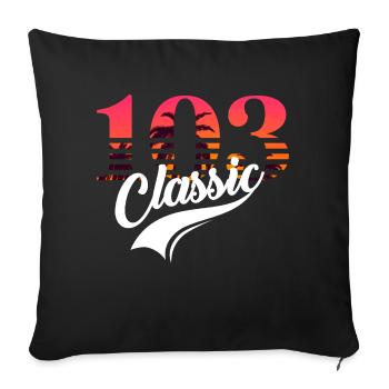 103e anniversaire vintage - Housse de coussin décorative 45 x 45 cm - noir - Devant