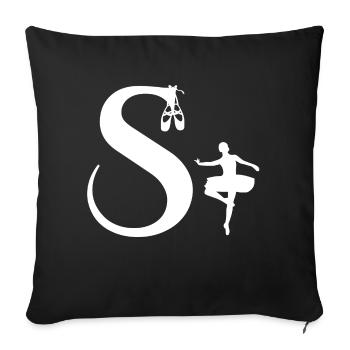 Lettre s ballerine - Housse de coussin décorative 45 x 45 cm - noir - Devant