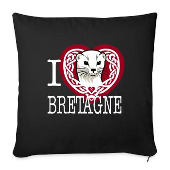 I Love Bretagne Hermine Celtique Light - Sofa pillowcase 17,3'' x 17,3'' (45 x 45 cm) - black - Front