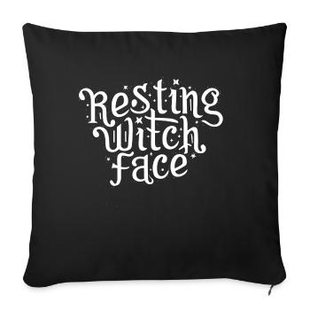 Resting Witch Face - Sofa pillowcase 17,3'' x 17,3'' (45 x 45 cm) - black - Front