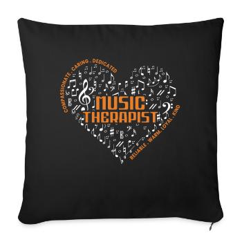 Musicothérapeute Appréciation Musicien de musique - Housse de coussin décorative 45 x 45 cm - noir - Devant