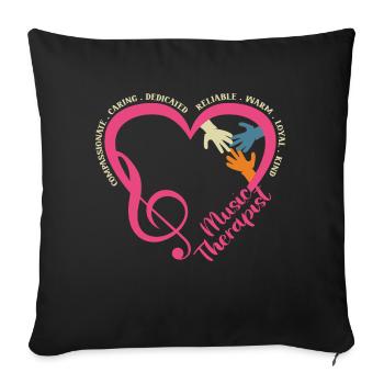 Musicothérapeute Appréciation Musicien de musique - Housse de coussin décorative 45 x 45 cm - noir - Devant