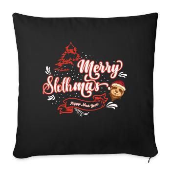 L’amant paresseux drôle de Noël de Merry Slothma - Housse de coussin décorative 45 x 45 cm - noir - Devant