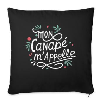 Mon canapé m'appelle - Housse de coussin décorative 45 x 45 cm - noir - Devant
