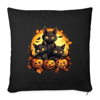 Halloween Cats Pumpkin Costume Spooky Horror - Sofa pillowcase 17,3'' x 17,3'' (45 x 45 cm) - black - Front