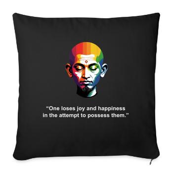On perd la joie et le bonheur | Citation Zen - Housse de coussin décorative 45 x 45 cm - noir - Devant
