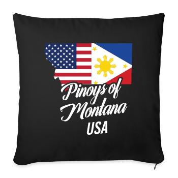 Les Philippins du Montana dessinent pour des fil-ams fiers - Housse de coussin décorative 45 x 45 cm - noir - Devant
