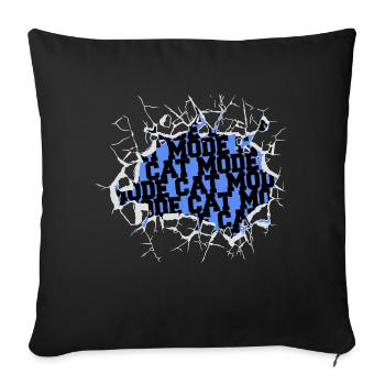 Chat de maison drôle citation amoureux des animaux anniversaire - Housse de coussin décorative 45 x 45 cm - noir - Devant