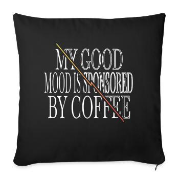café amusant heureux dictons amateur de café humour latte - Housse de coussin décorative 45 x 45 cm - noir - Devant