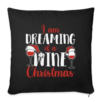Cadeaux de Noël - Cadeaux vin - Housse de coussin décorative 45 x 45 cm - noir - Devant
