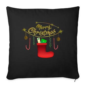 Merry Christmas - Sofa pillowcase 17,3'' x 17,3'' (45 x 45 cm) - black - Front