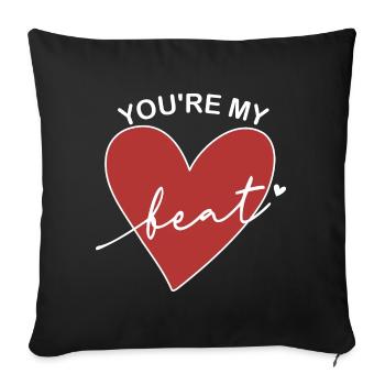Heartbeat Heart - Sofa pillowcase 17,3'' x 17,3'' (45 x 45 cm) - black - Front
