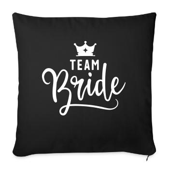 Style enterrement de vie de garçon : « Team Bride » en blanc élégant ! - Housse de coussin décorative 45 x 45 cm - noir - Devant